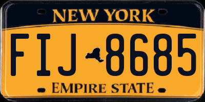 NY license plate FIJ8685
