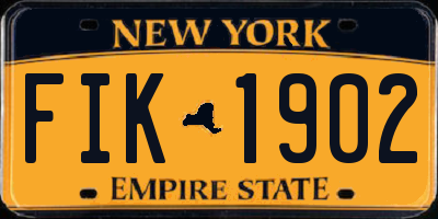 NY license plate FIK1902