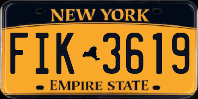 NY license plate FIK3619