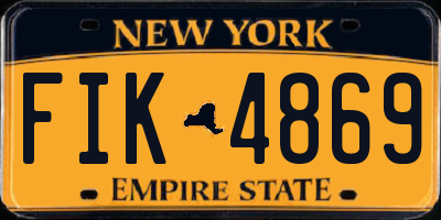 NY license plate FIK4869