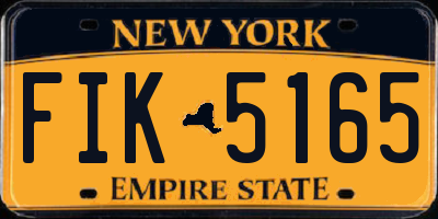 NY license plate FIK5165