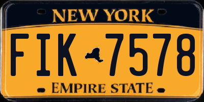 NY license plate FIK7578