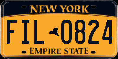 NY license plate FIL0824