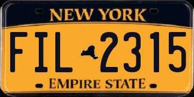NY license plate FIL2315