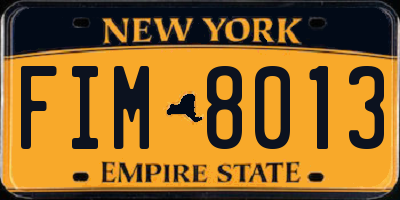 NY license plate FIM8013