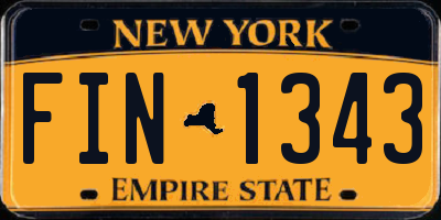 NY license plate FIN1343