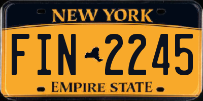 NY license plate FIN2245