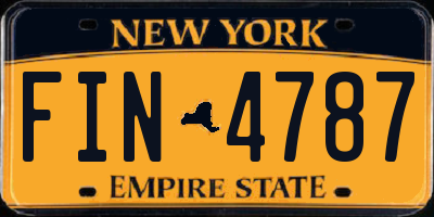 NY license plate FIN4787
