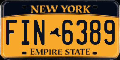 NY license plate FIN6389