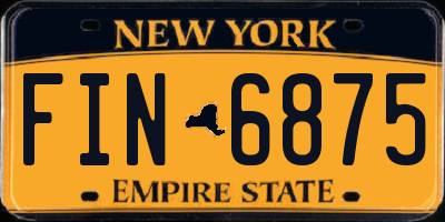 NY license plate FIN6875