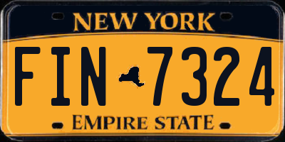 NY license plate FIN7324