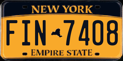 NY license plate FIN7408