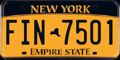 NY license plate FIN7501