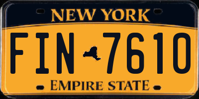 NY license plate FIN7610
