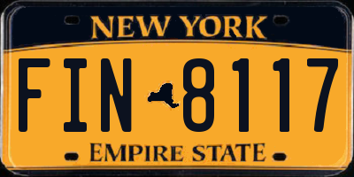 NY license plate FIN8117