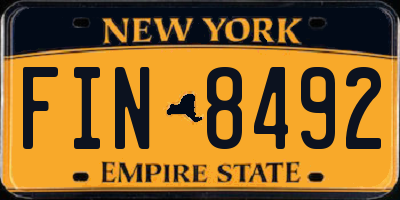 NY license plate FIN8492
