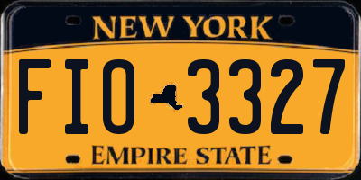 NY license plate FIO3327