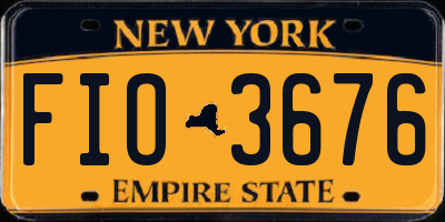 NY license plate FIO3676
