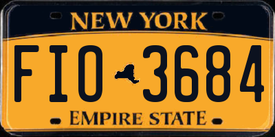 NY license plate FIO3684
