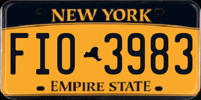 NY license plate FIO3983