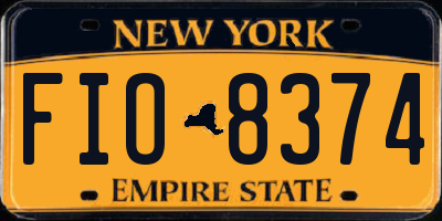 NY license plate FIO8374