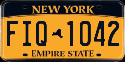 NY license plate FIQ1042