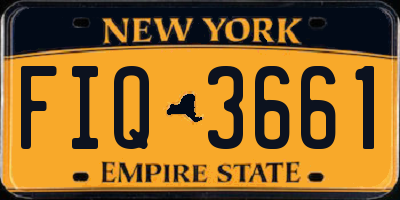NY license plate FIQ3661