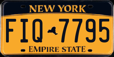 NY license plate FIQ7795