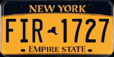 NY license plate FIR1727