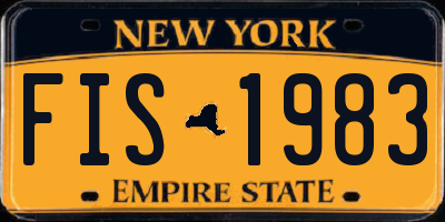 NY license plate FIS1983