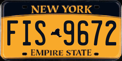 NY license plate FIS9672