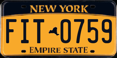 NY license plate FIT0759