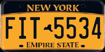 NY license plate FIT5534
