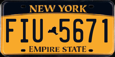 NY license plate FIU5671