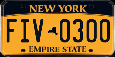NY license plate FIV0300