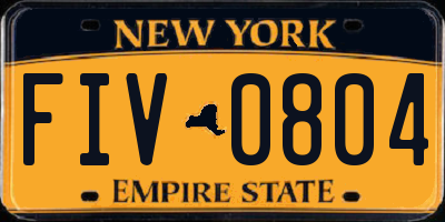 NY license plate FIV0804