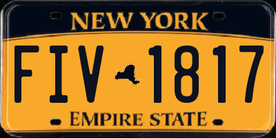 NY license plate FIV1817