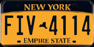 NY license plate FIV4114