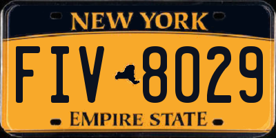 NY license plate FIV8029