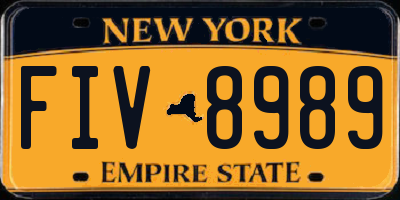 NY license plate FIV8989