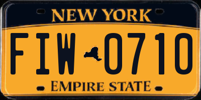 NY license plate FIW0710