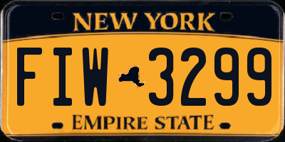 NY license plate FIW3299