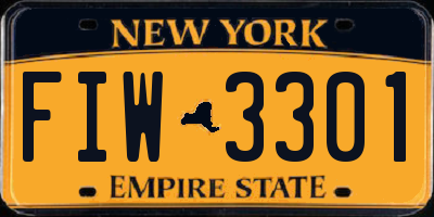 NY license plate FIW3301