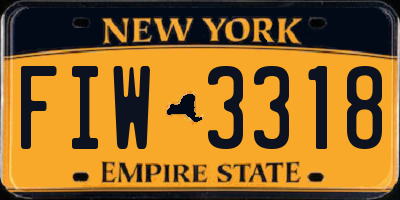 NY license plate FIW3318