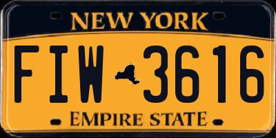 NY license plate FIW3616