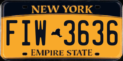 NY license plate FIW3636