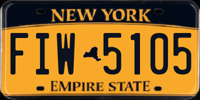 NY license plate FIW5105