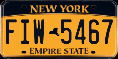 NY license plate FIW5467