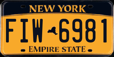 NY license plate FIW6981