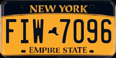 NY license plate FIW7096